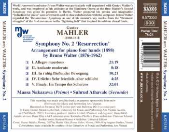 CD Gustav Mahler: Symphony No. 2 'Resurrection' (Arrangement For Piano Four Hands By Bruno Walter)