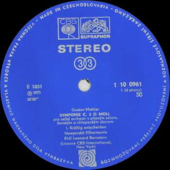 2LP/Doos Leonard Bernstein: Symfonie Č.3, D Moll