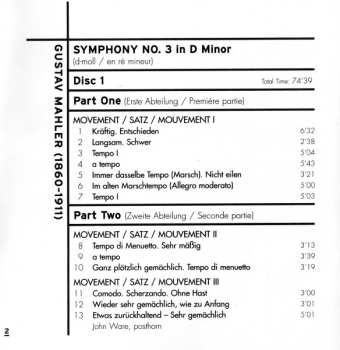 2CD Leonard Bernstein: Symphony No. 3 In D Minor. Ruckert-Lieder. Kindertotenlieder.