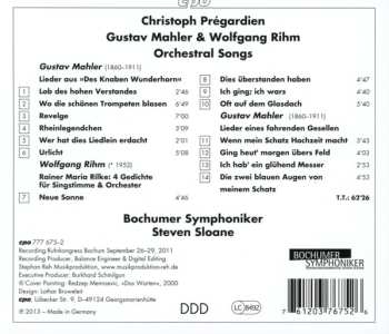 CD Gustav Mahler: Orchestral Songs