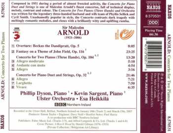 CD Malcolm Arnold: Concerto For Two Pianos (Three Hands) /  Concerto For Piano Duet