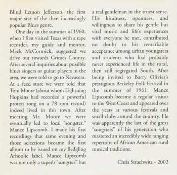 CD Mance Lipscomb: Texas Country Blues: Texas Songster Vol. 5