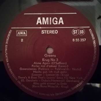 LP Manfred Krug: Greens Krug No 3