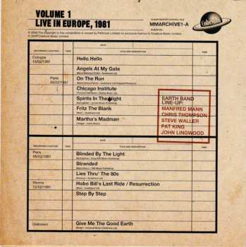 5CD/Doos Manfred Mann's Earth Band: Bootleg Archives Volumes 1-5