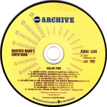 CD Manfred Mann's Earth Band: Solar Fire