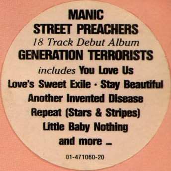 2LP Manic Street Preachers: Generation Terrorists
