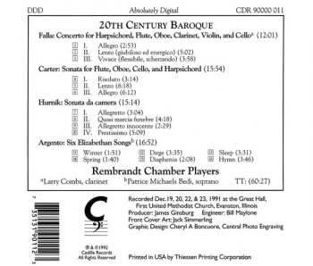 CD Manuel de Falla: 20th Century Baroque: Modern Reflections On Old Instruments