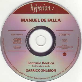 CD Manuel de Falla: Fantasia Baetica ∙ Piezas Españolas ∙ El Amor Brujo ∙ El Sombrero De Tres Picos
