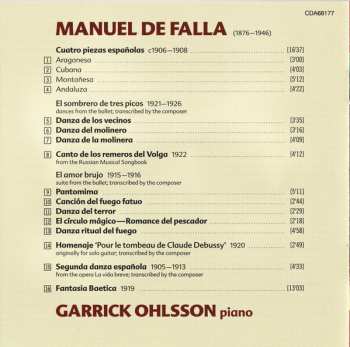 CD Manuel de Falla: Fantasia Baetica ∙ Piezas Españolas ∙ El Amor Brujo ∙ El Sombrero De Tres Picos