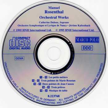 CD Manuel Rosenthal: Rosenthal: Orchestral Works
