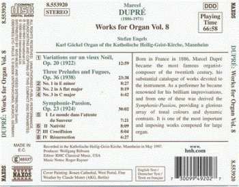 CD Marcel Dupré: Works For Organ Vol. 8