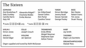 CD The Sixteen: Deus, In Nomine Tuo; Benedictio Et Claritas; Missa O Gloriosa Domina
