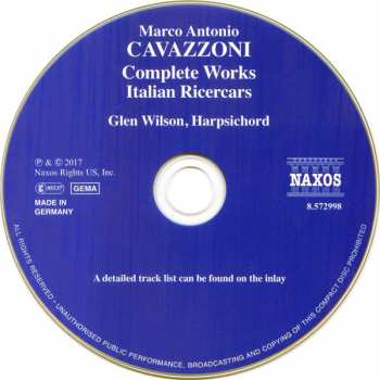 CD Glen Wilson: Complete Works / Italian Ricercars