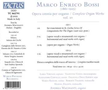 2CD Marco Enrico Bossi: Opera Omnia Per Organo / Complete Organ Works Vol. XV