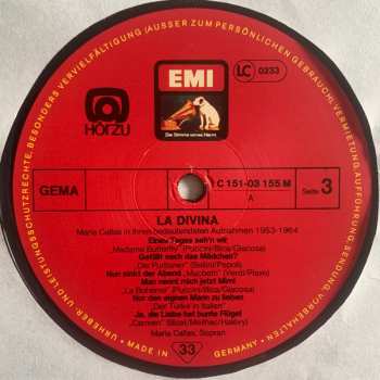 2LP Maria Callas: La Divina - Maria Callas In Ihren Bedeutendsten Aufnahmen 1953-64