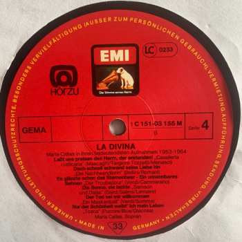 2LP Maria Callas: La Divina - Maria Callas In Ihren Bedeutendsten Aufnahmen 1953-64