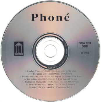 CD Maria Pia De Vito: Phoné