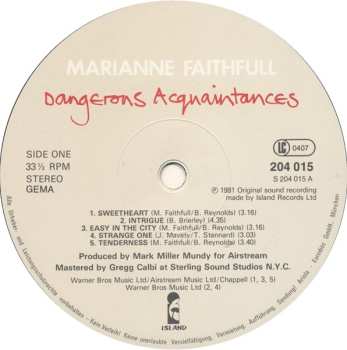 LP Marianne Faithfull: Dangerous Acquaintances