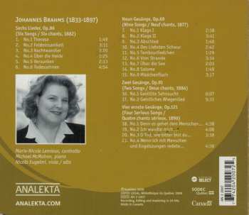 CD Johannes Brahms: Brahms Lieder LTD