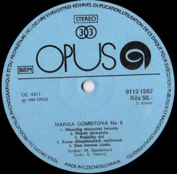 LP Marika Gombitová: №5