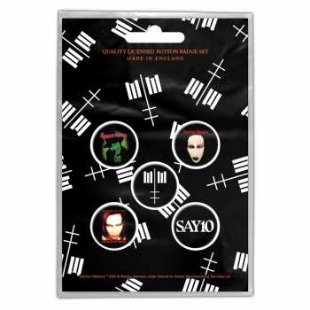 Merch Marilyn Manson: Set Badges Cross Logo Marilyn Manson 