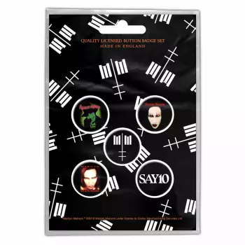 Set Badges Cross Logo Marilyn Manson 