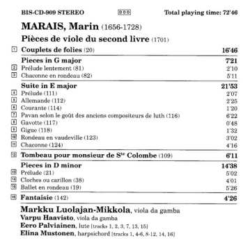 CD Marin Marais: Pièces De Viole Du Second Livre 