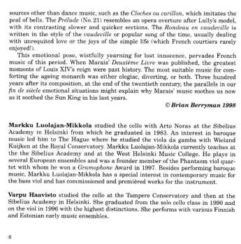 CD Marin Marais: Pièces De Viole Du Second Livre 