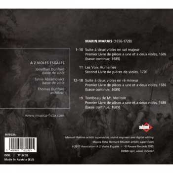 CD Marin Marais: Suites à Deux Violes