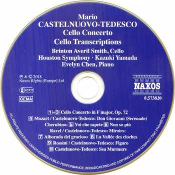 CD Mario Castelnuovo Tedesco: Cello Concertos