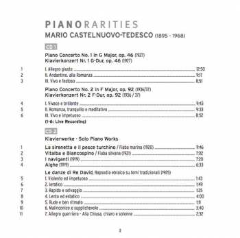 2CD Mario Castelnuovo Tedesco: The Piano Concertos Nos. 1 & 2; Solo Piano Works