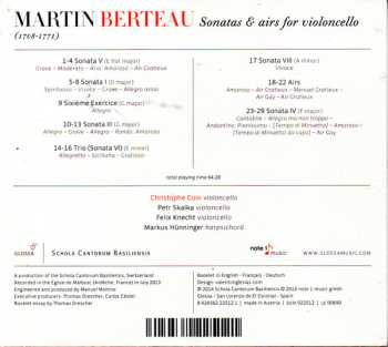 CD Christophe Coin: Sonatas & Airs For Violoncello