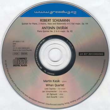 CD Martin Kasík: Dvořák, Schumann Piano Quartets