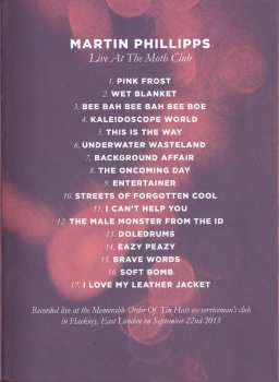 CD/DVD Martin Phillipps: Live At The Moth Club