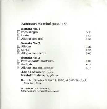 CD Bohuslav Martinů: Cello Sonatas