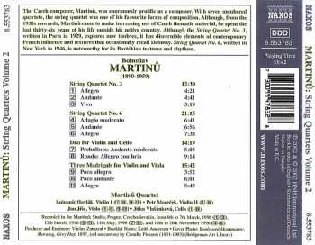 CD Bohuslav Martinů: String Quartets Nos. 3 And 6
