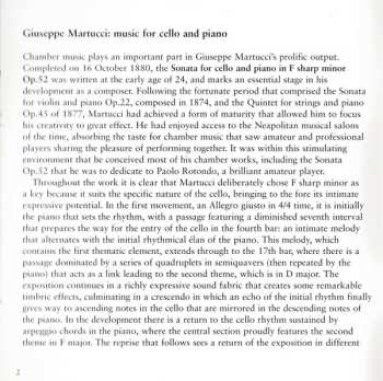 CD Giuseppe Martucci: Complete Music For Cello And Piano