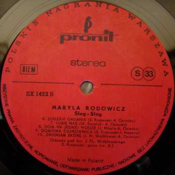 LP Maryla Rodowicz: Sing-Sing