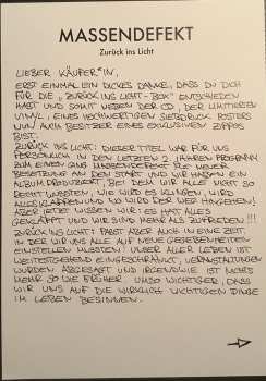 LP/CD Massendefekt: Zurück Ins Licht LTD | CLR