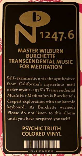 LP Master Wilburn Burchette: Transcendental Music For Meditation CLR
