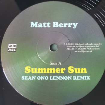 LP Matt Berry: Summer Sun / Like Stone (Sean Lennon Remixes) LTD