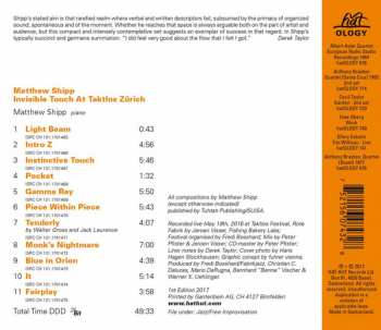 CD Matthew Shipp: Invisible Touch At Taktlos Zürich