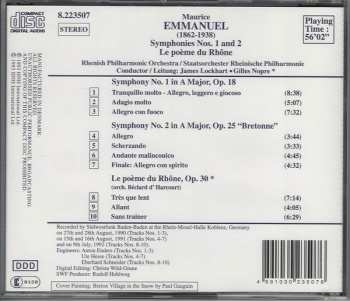CD Maurice Emmanuel: Symphonies Nos. 1 And 2 • Le Poème Du Rhône