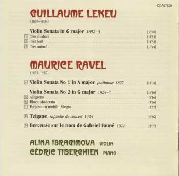 CD Maurice Ravel: Complete Music For Violin & Piano / Sonata
