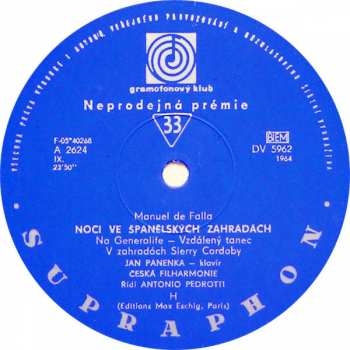 LP The Czech Philharmonic Orchestra: Noci Ve Španělských Zahradách / Maminka Husa • Pavana