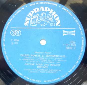 LP Maurice Ravel: Rapsodie Espagnole / Valses Nobles Et Sentimentales / Pavane Pour Une Infante Defunte / Menuet Antique