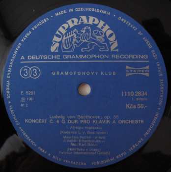 LP Ludwig van Beethoven: Klavírní Koncert Č.4 G Dur