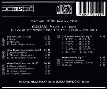 CD Mauro Giuliani: The Complete Works For Flute And Guitar, Volume 1
