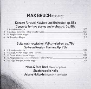 CD Max Bruch: Concerto For 2 Pianos And Orchestra / Suite On Russian Themes