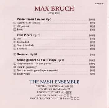CD Max Bruch: String Quartet No 2 Op 10 / Romance Op. 85 / Four Pieces / Piano Trio Op 5